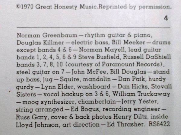 Norman Greenbaum - Back Home Again (LP, Album, Ter) (Mint (M)) - Image 4