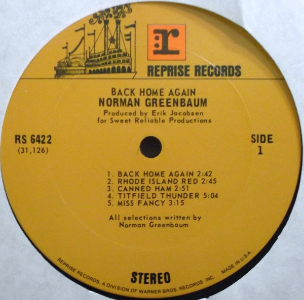 Norman Greenbaum - Back Home Again (LP, Album, Ter) (Mint (M)) - Image 5