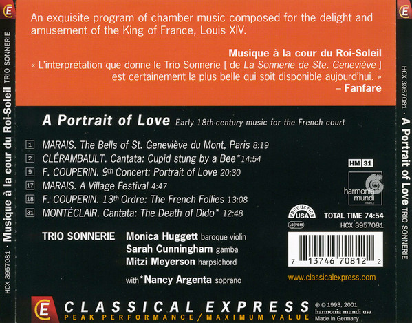 Various, Trio Sonnerie - A Portrait Of Love (CD, Album) (Near Mint (NM or M-)) - Image 2
