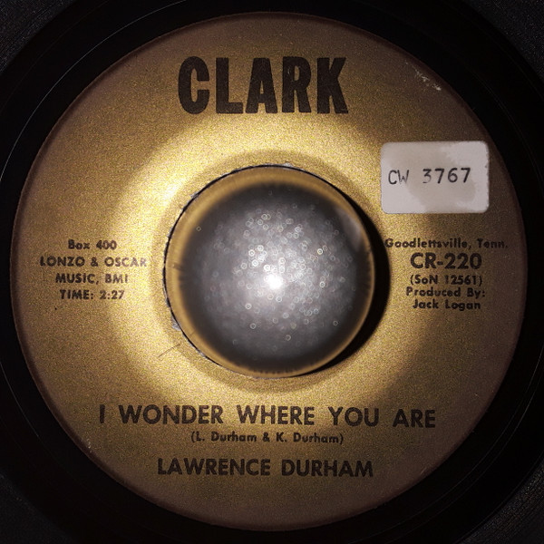 Lawrence Durham - I Wonder Where You Are / Untold Story (7") (Very Good (VG))