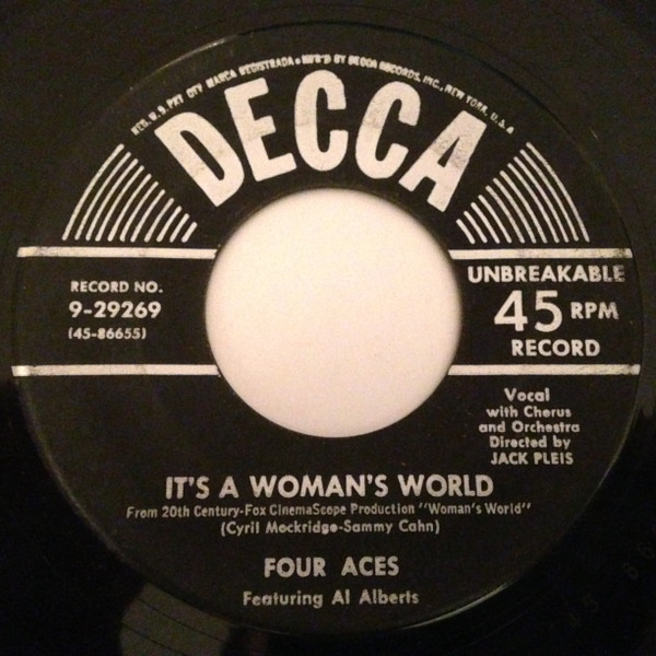 The Four Aces Featuring Al Alberts - It's A Woman's World / The Cuckoo Bird In The Pickle Tree (7", Single) (Near Mint (NM or M-)) - Image 2