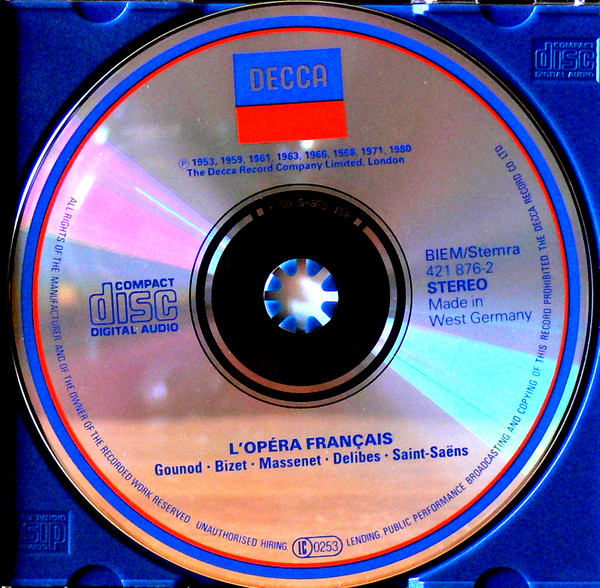Régine Crespin, Joan Sutherland, Marilyn Horne, Regina Resnik, Luciano Pavarotti, Giuseppe di Stefano, Tom Krause, Nicolai Ghiaurov - L'opéra Français (CD, Album, Comp, RM) (Very Good Plus (VG+)) - Image 3