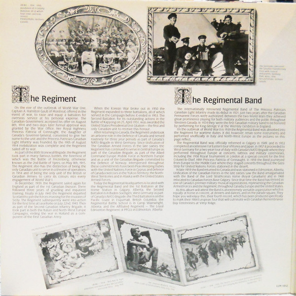 Princess Patricia's Canadian Light Infantry - "Over The Top" Wartime Melodies (LP, Album) (Mint (M)) - Image 2