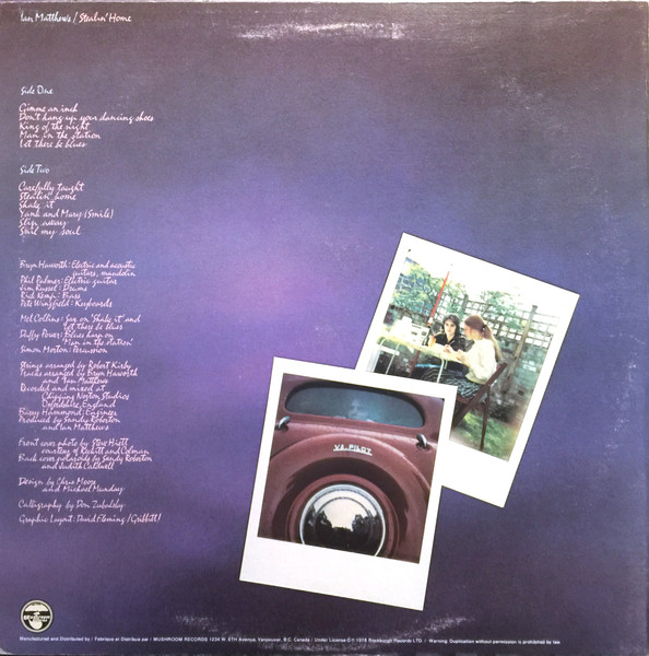 Iain Matthews - Stealin' Home (LP, Album) (Mint (M)) - Image 3