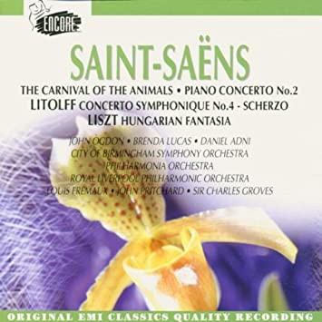 Camille Saint-Saëns, Henry Litolff, Franz Liszt / John Ogdon, Brenda Lucas, Daniel Adni / Louis Frémaux, John Pritchard, Sir Charles Groves - The Carnival of the Animals • Piano Concerto No. 2 • Concerto Symphonique No. 4 – Scherzo • Hungarian Fantasia (CD, Comp, RE, RM) (Near Mint (NM or M-))