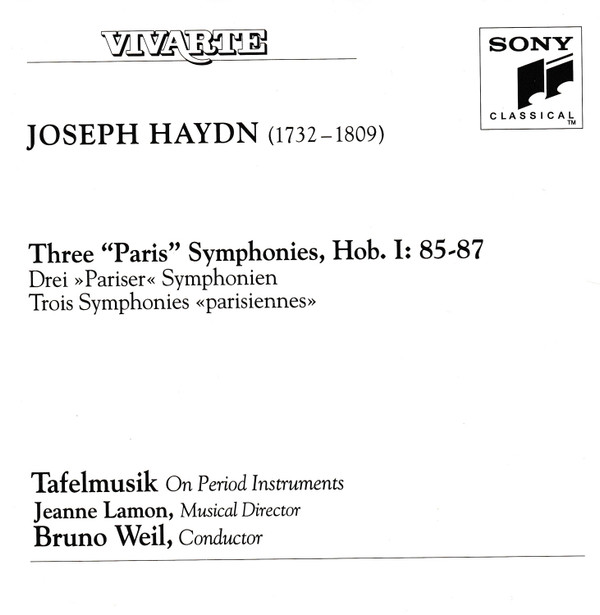 Joseph Haydn, Tafelmusik Baroque Orchestra, Bruno Weil - Paris Symphonies II - 1785-1786 - Nos. 85, 86 & 87 (CD, Album, SBM) (Near Mint (NM or M-)) - Image 3