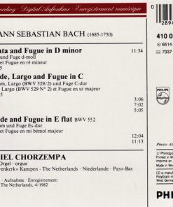 Alternative view of Johann Sebastian Bach, Daniel Chorzempa - Toccata & Fugue In D Minor / Prelude & Fugue In E Flat / Prelude, Largo & Fugue In C (CD, Album) (Near Mint (NM or M-))