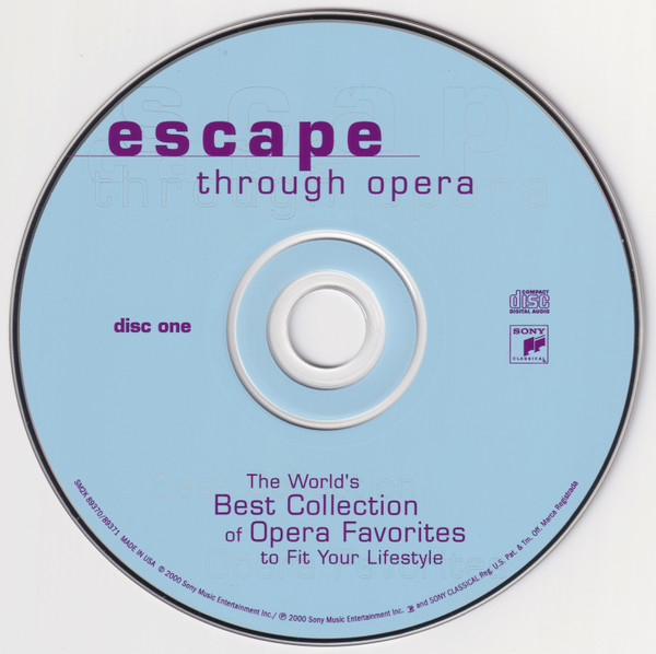 Various - Escape Through Opera (The World's Best Collection Of Opera Favorites To Fit Your Lifestyle) (2xCD, Comp) (Near Mint (NM or M-)) - Image 3