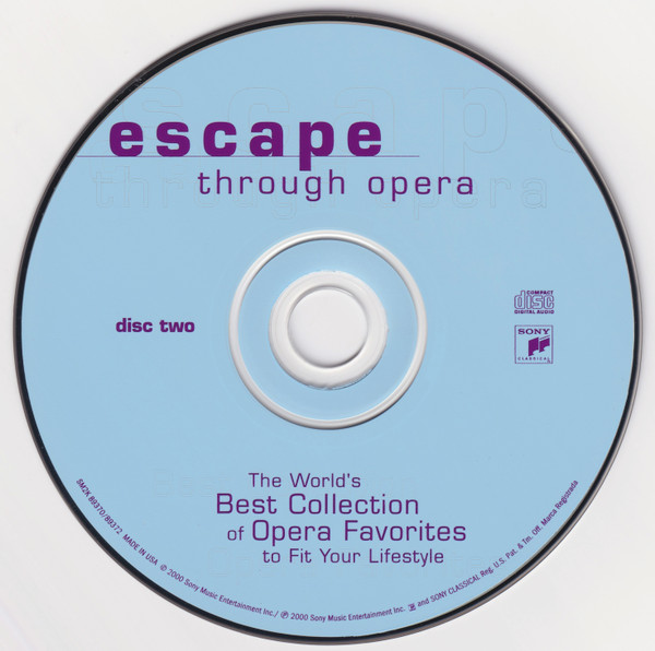 Various - Escape Through Opera (The World's Best Collection Of Opera Favorites To Fit Your Lifestyle) (2xCD, Comp) (Near Mint (NM or M-)) - Image 4