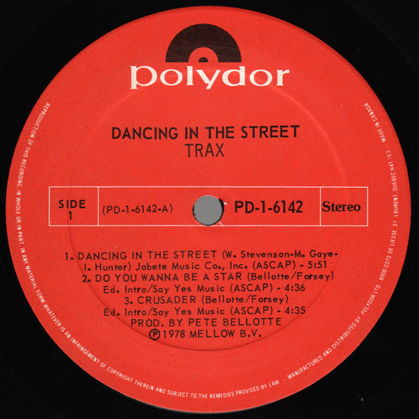 Trax - Dancing In The Street (LP) (Mint (M)) - Image 3