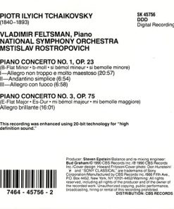 Alternative view of Pyotr Ilyich Tchaikovsky, Vladimir Feltsman, National Symphony Orchestra, Mstislav Rostropovich - Piano Concertos Nos. 1 & 3 (CD, Album) (Near Mint (NM or M-))