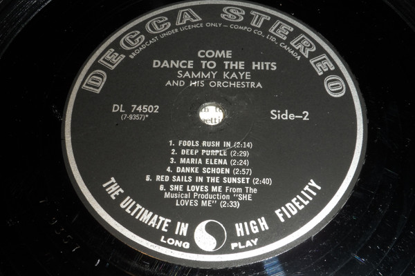 Sammy Kaye And His Orchestra - Come Dance To The Hits With Sammy Kaye And His Orchestra (LP, Album) (Mint (M)) - Image 3