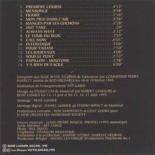 René Lussier & NOW Orchestra - Le Tour Du Bloc (CD, Album) (Near Mint (NM or M-)) - Image 2