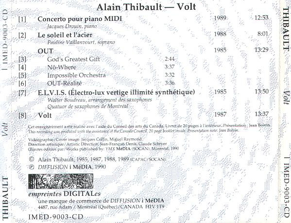 Alain Thibault - Volt (CD, Album) (Near Mint (NM or M-)) - Image 2