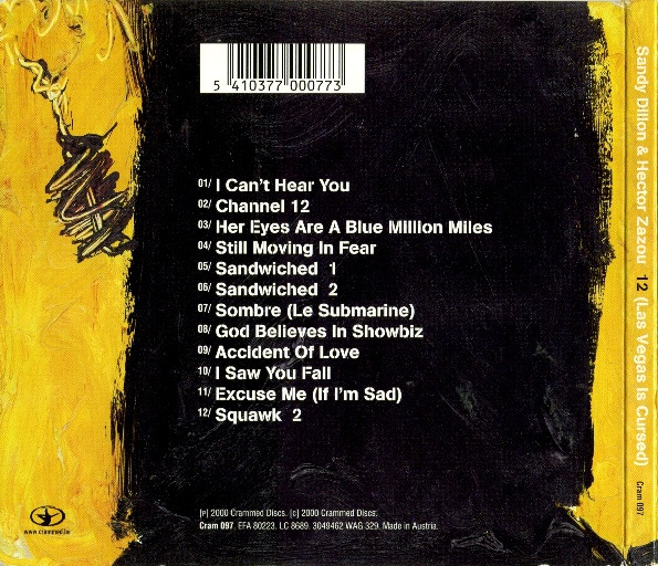 Sandy Dillon & Hector Zazou - 12 (Las Vegas Is Cursed) (CD, Album) (Near Mint (NM or M-)) - Image 2