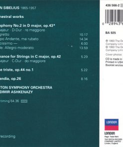 Alternative view of Jean Sibelius, Vladimir Ashkenazy, Boston Symphony Orchestra - Finlandia, Valse Triste, Romance, Symphony No.2 (CD, Album, RE) (Near Mint (NM or M-))