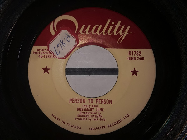 Rosemary June - I'll Always Be In Love With You / Person To Person (7") (Very Good (VG)) - Image 2