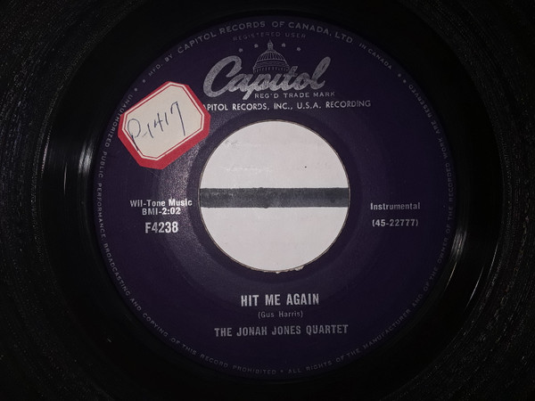 The Jonah Jones Quartet - High Hopes / Hit Me Again (7") (Very Good (VG)) - Image 2