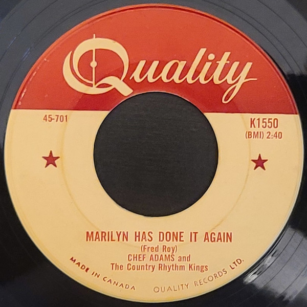 Chef Adams - Marilyn Has Done It Again / Now That You're Gone (7", Mono) (Very Good Plus (VG+))