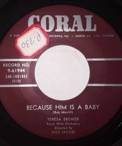 Alternative view of Teresa Brewer - Lost A Little Puppy / Because Him Is A Baby (7", Mono) (Very Good Plus (VG+))