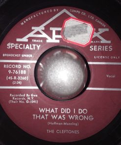 Alternative view of The Cleftones - Hey Babe / What Did I Do That Was Wrong (7", Single) (Very Good Plus (VG+))