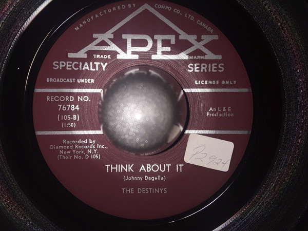 The Destinys - What's Up / Think About It (7", Single) (Very Good Plus (VG+)) - Image 2