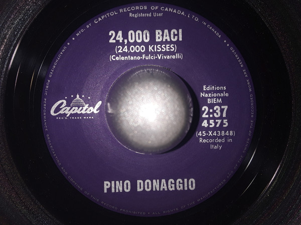 Pino Donaggio - Come Sinfonia / 24,000 Baci (24,000 Kisses) (7", Single) (Very Good Plus (VG+)) - Image 2