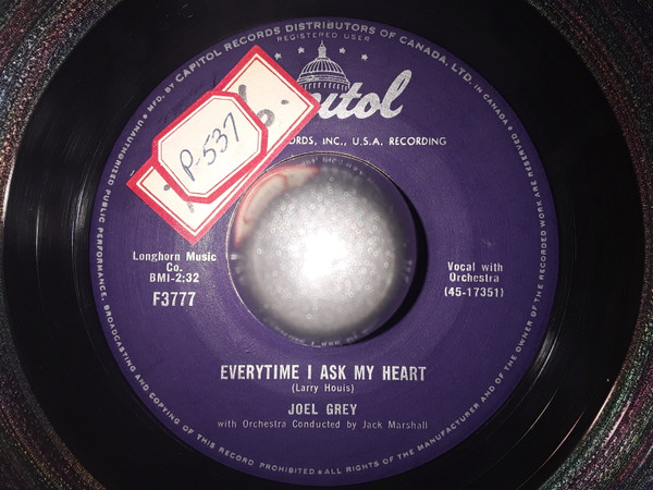 Joel Grey - Moonlight Swim / Everytime I Ask My Heart (7") (Very Good (VG)) - Image 2