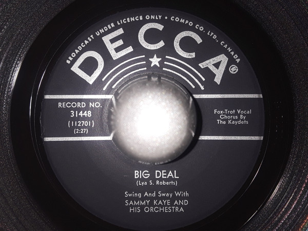 Sammy Kaye And His Orchestra - Shoot The Piano Player / Big Deal (7", Single, Mono) (Very Good Plus (VG+)) - Image 2