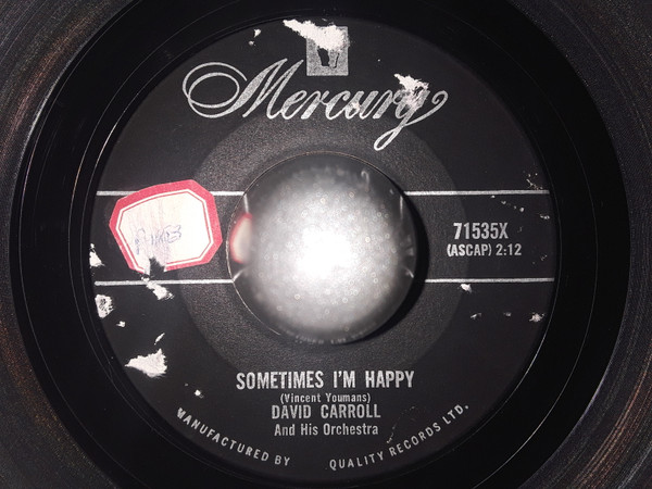 David Carroll - Waltzing Matilda / Sometimes I'm Happy (7", Single) (Good Plus (G+)) - Image 2