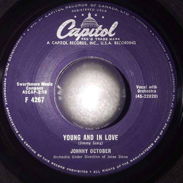 Johnny October - Young And In Love / Growin' Prettier (7", Single) (Very Good Plus (VG+))