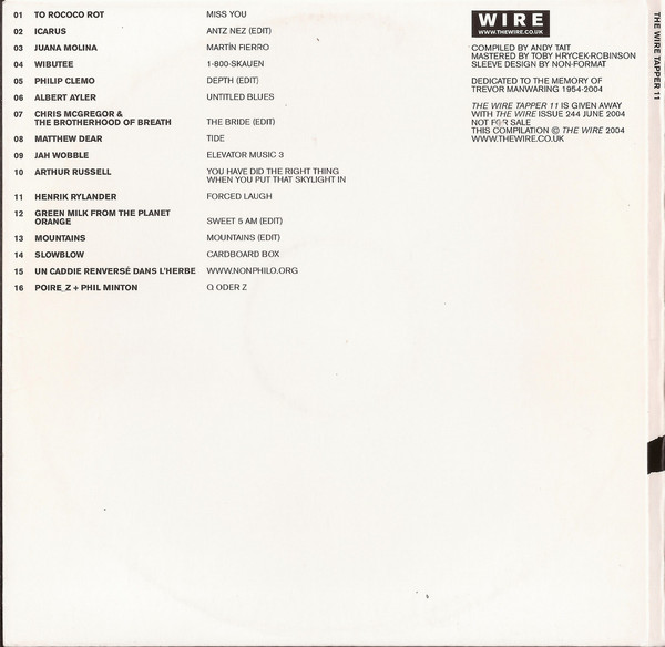 Various - The Wire Tapper 11 (CD, Comp) (Near Mint (NM or M-)) - Image 2