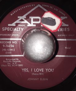 Alternative view of Johnny Elgin - Sittin' At Home With The Blues / Yes, I Love You (7", Single) (Very Good Plus (VG+))