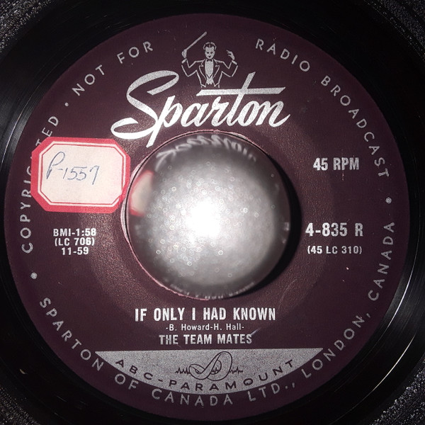 The Team Mates - You Must Pay / If Only I Had Known (7") (Very Good (VG)) - Image 2