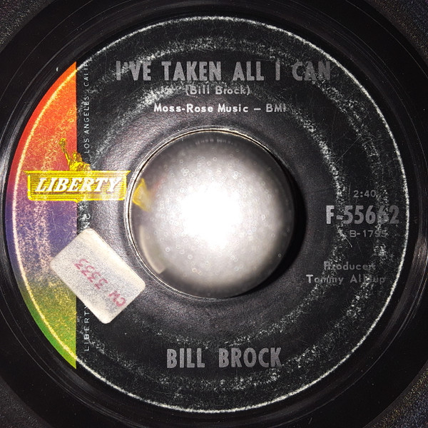 Bill Brock - Grandpa's Tambourine / I've Taken All I Can (7") (Very Good (VG)) - Image 2