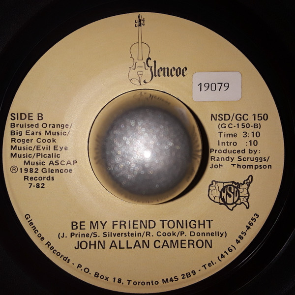 John Allan Cameron - Overnight Success / Be My Friend Tonight (7", Single) (Very Good Plus (VG+)) - Image 2