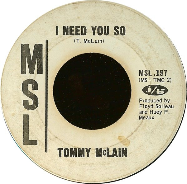 Tommy McLain - Sweet Dreams / I Need You So (7", Single) (Very Good (VG)) - Image 2