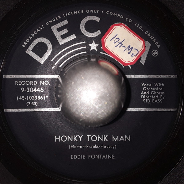 Eddie Fontaine - Honky Tonk Man / Fun Lovin' Baby (7") (Very Good Plus (VG+))