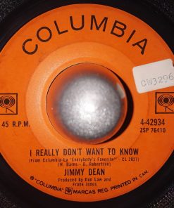 Alternative view of Jimmy Dean - Mind Your Own Business / I Really Don't Want To Know (7", Single) (Very Good (VG))