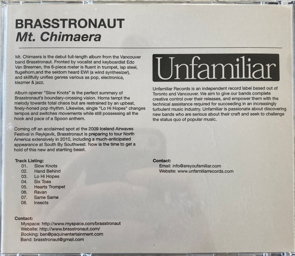 Brasstronaut - Mt. Chimaera (CDr, Album, Promo) (Near Mint (NM or M-)) - Image 4