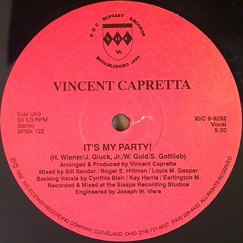 Vincent Capretta - It's My Party (12") (Mint (M))
