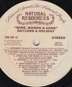 Gaylord & Holiday - Wine, Women And Song (LP, Album) (Mint (M)) - Image 3