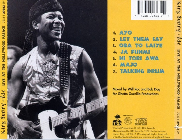 King Sunny Ade And The New African Beats - Live At The Hollywood Palace (CD, Album) (Near Mint (NM or M-)) - Image 2