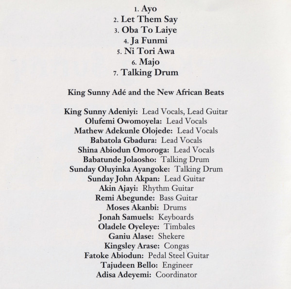 King Sunny Ade And The New African Beats - Live At The Hollywood Palace (CD, Album) (Near Mint (NM or M-)) - Image 4