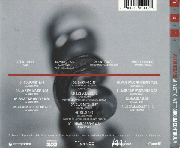 Alain Bédard Auguste Quartet - Circum Continuum (CD, Album) (Mint (M)) - Image 2