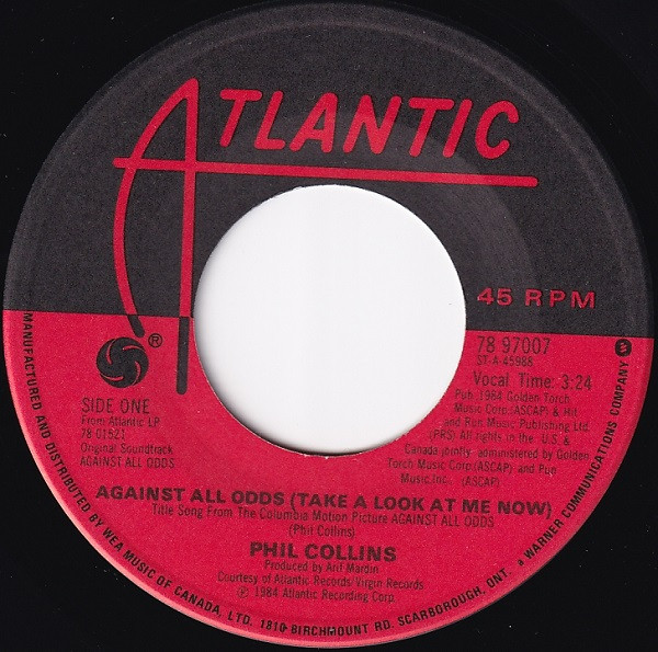 Phil Collins / Larry Carlton And Michel Colombier - Against All Odds (Take A Look At Me Now) (7", Single) (Near Mint (NM or M-))