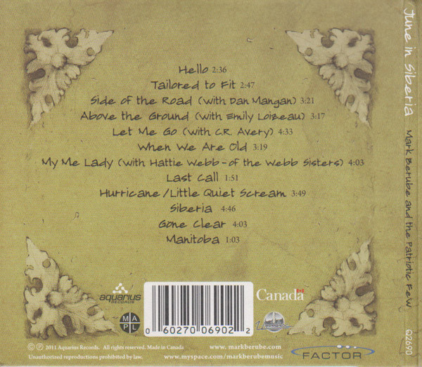 Mark Berube And The Patriotic Few - June In Siberia (CD, Album) (Near Mint (NM or M-)) - Image 2
