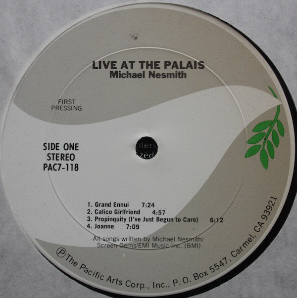 Michael Nesmith - Live At The Palais (LP, Album, Ter) (Mint (M)) - Image 2