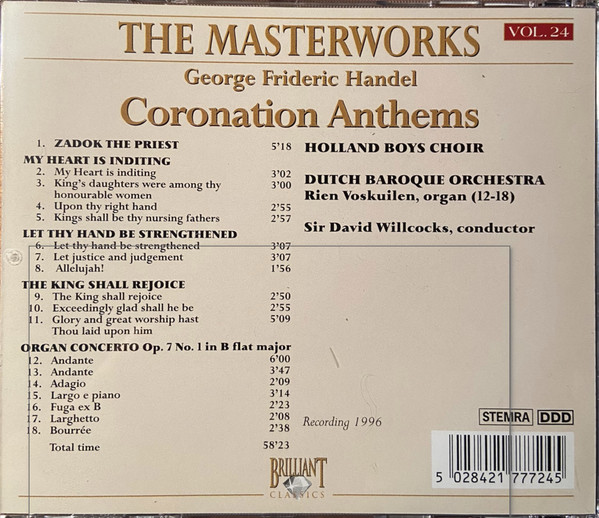 Georg Friedrich Händel - Coronation Anthems (CD, Comp) (Near Mint (NM or M-)) - Image 2