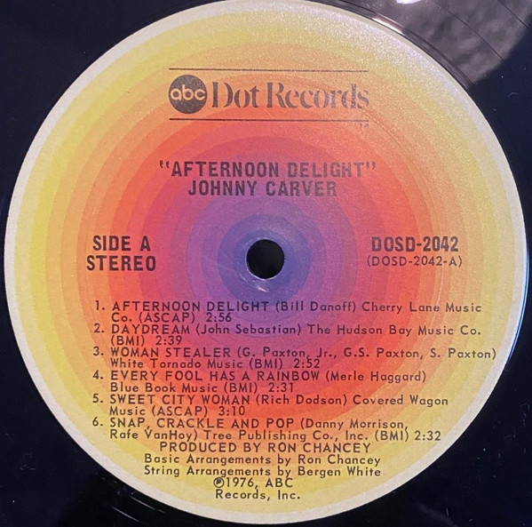 Johnny Carver - Afternoon Delight (LP, Album) (Mint (M)) - Image 3